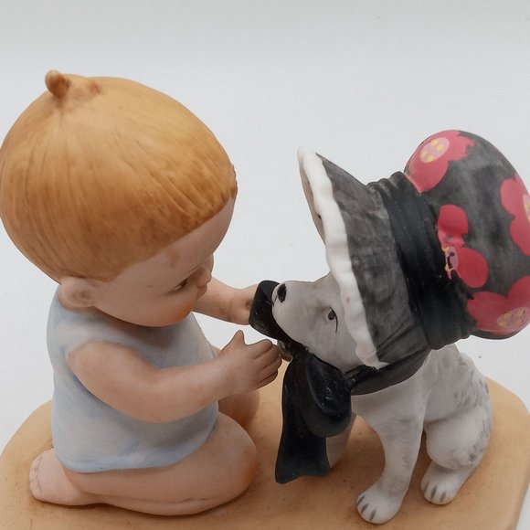 Dog Gone It A Bonnet Figurine Old Heirloom Tradition Vintage Puppy Child - Picture 2 of 11